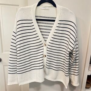 In the Beginning Black and White Striped Cardigan